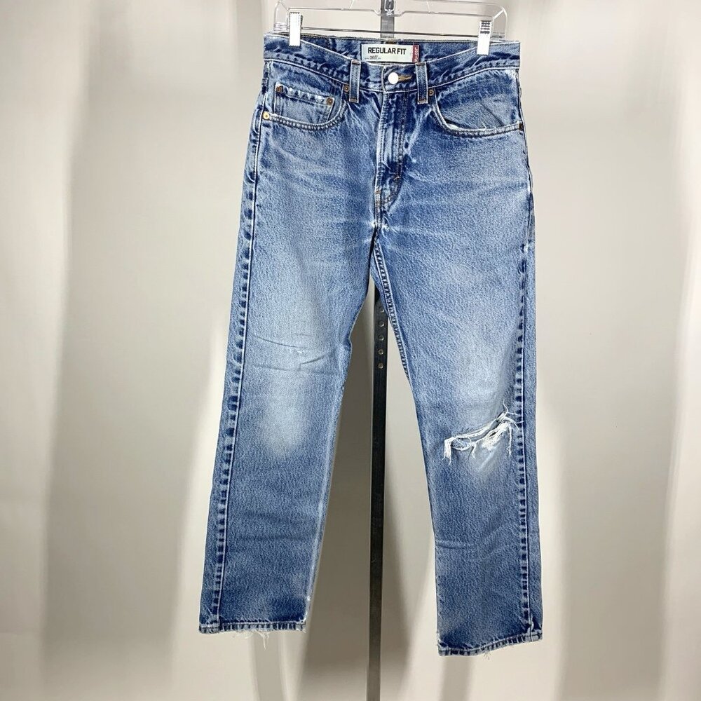 Y2K Levi’s 505 Regular Fit Light Wash Distressed Jeans Men’s 31x32